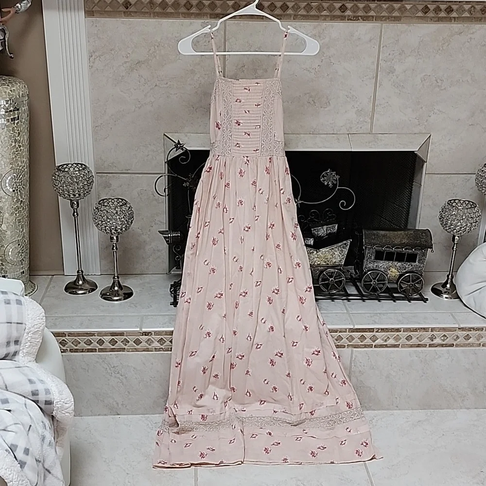 🌹 ABERCROMBIE & FITCH Lace-Pieced Cotton Maxi Dress 🌹
